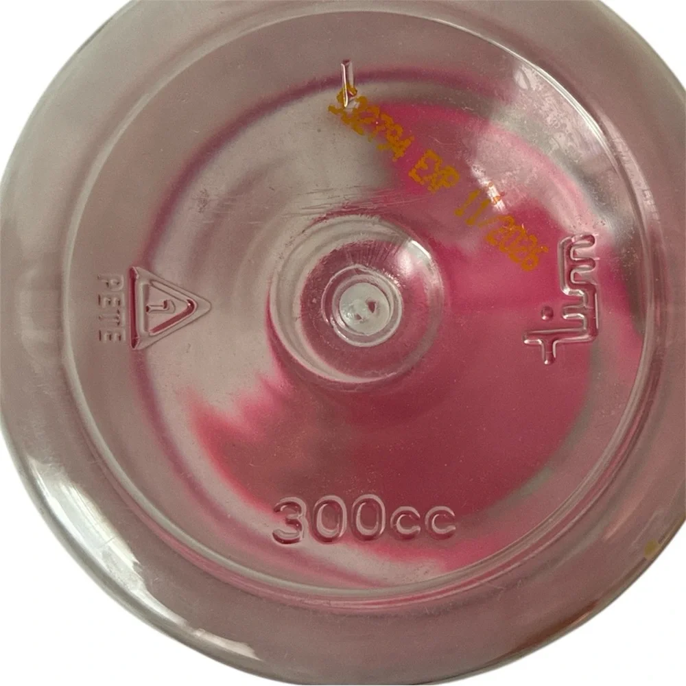9 Clear Plastic Containers Pink Screw Lids Child Proof Empty Storage